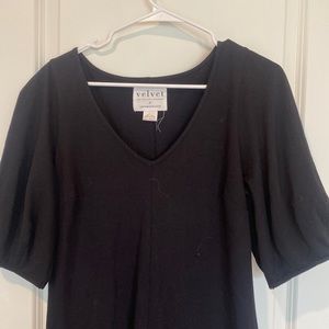Anthropologie Black Dress with Bubble Sleeves